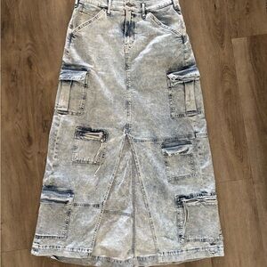 Gap Denim Cargo Maxi Skirt